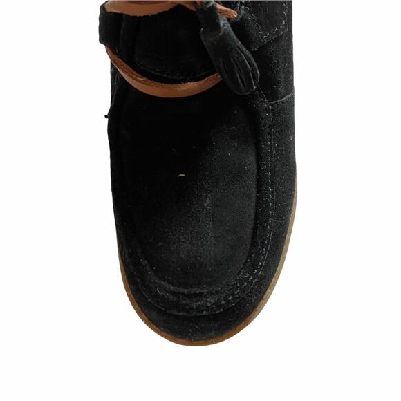 Tommy Hilfiger Black Plaid Suede Wedge Boots - Picture 4 of 8